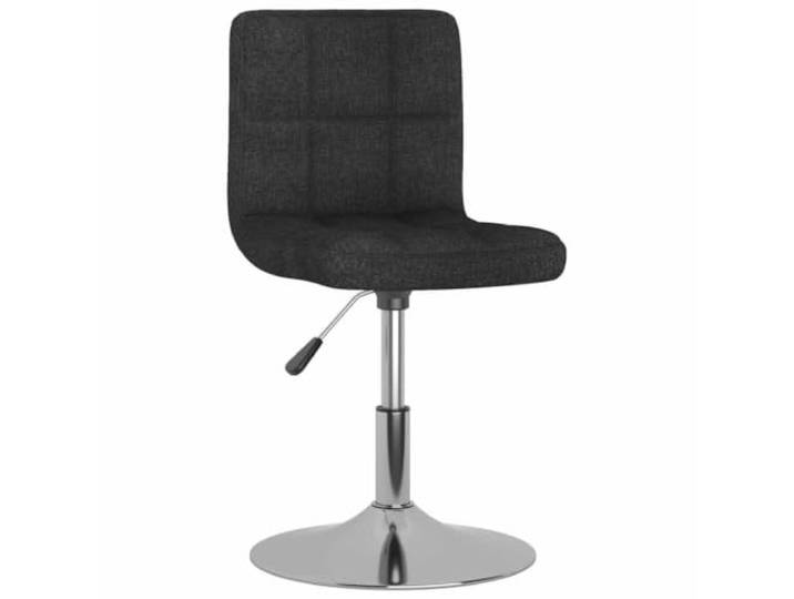 KGHERMDF Esszimmerstühle 6 STK. Drehbar Schwarz Stoff Höhenverstellbar mit Gasdruckfeder, 360 Grad drehbar, verchromtes Stahlgestell, modernes Design