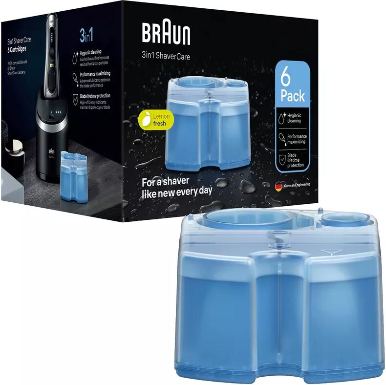 Braun - Rasierer Reinigungsstation, 6er-Pack, Blau