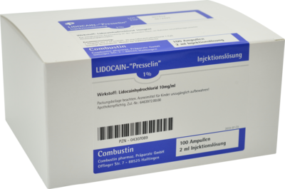 COMBUSTIN Pharmazeutische Präparate GmbH LIDOCAIN Presselin 1% Injektionslösung Ampullen 100X2 ml 04307089