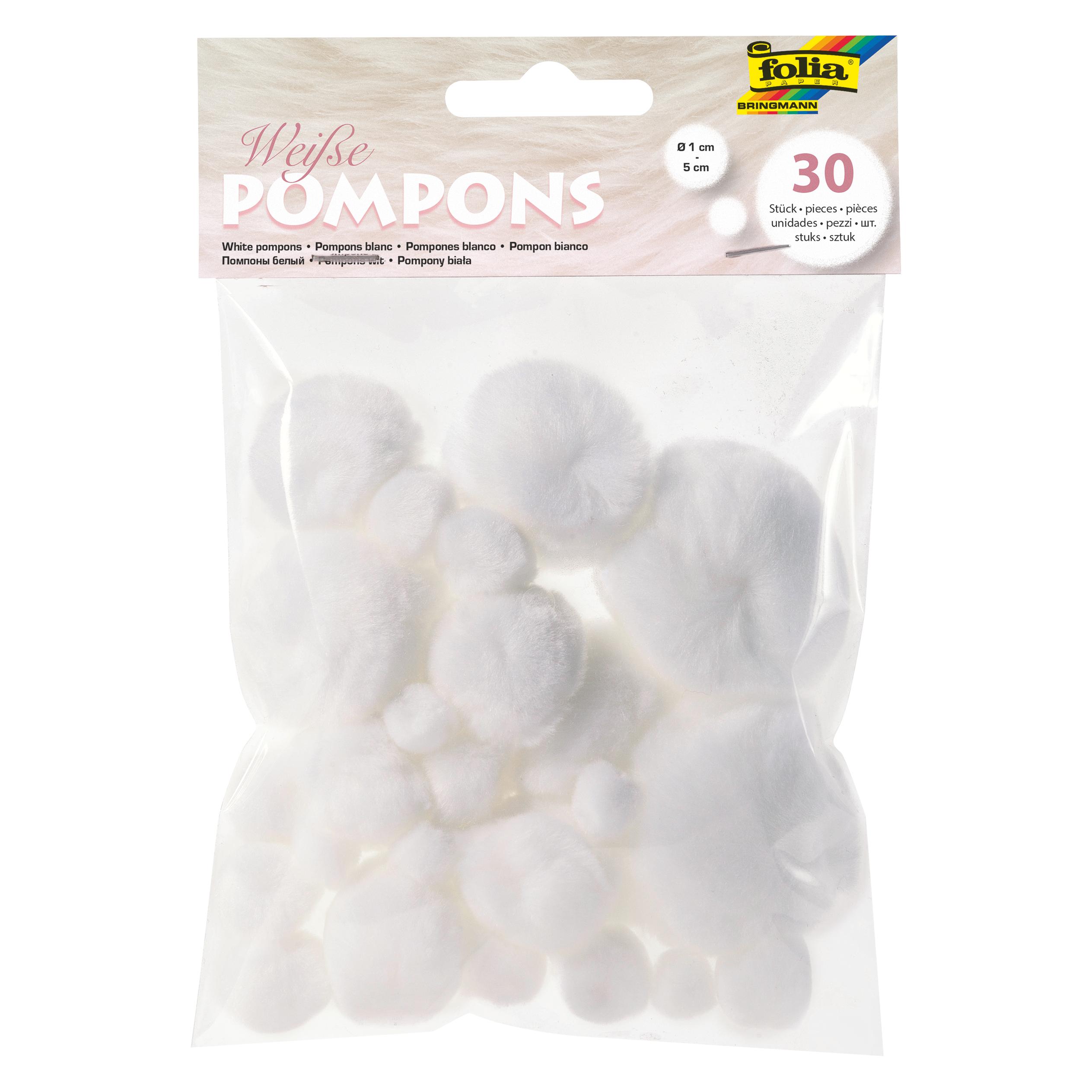 Folia Pompons, 30 Stck, weiá (50030)