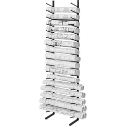 VEVOR Blaupausen-Aufbewahrungsregal, Hängendes Poster-Präsentationsregal mit 16 Ebenen, Vertikaler Blaupausen-Rollenordnerhalter 2 Rollen/Reifen, Rollordner-Aufbewahrungsregal für Blaupausen-Kartenposter