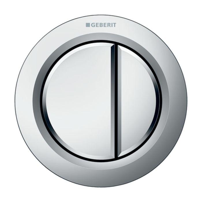 Geberit WC-Steuerung Typ 01 116050461 pneumatisch, 2-Mengen-Spülung, für Badmöbel, Kunststoff, mattverchromt