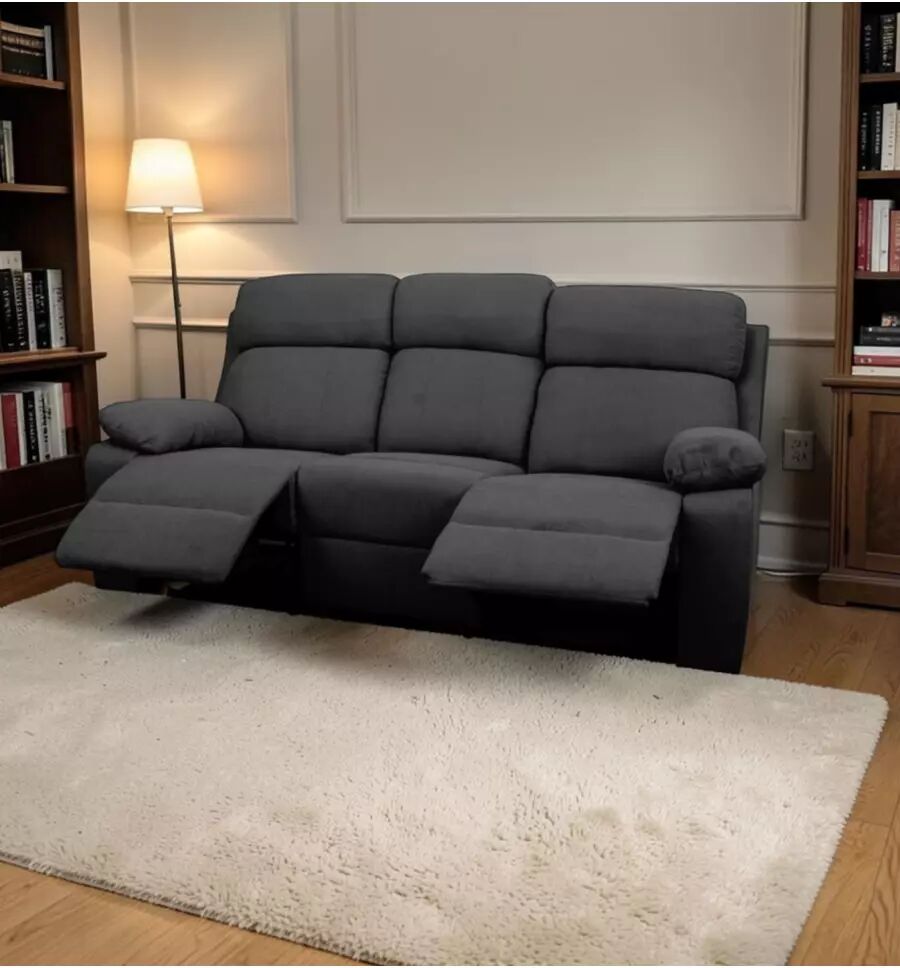 BellaHome DIVANO 3P ANNIKA CON 2RECLINER CANNA DI FUCILE