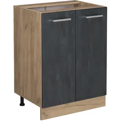 Vicco Unterschrank R-Line Schwarz Beton Eiche 60 cm ohne Arbeitsplatte