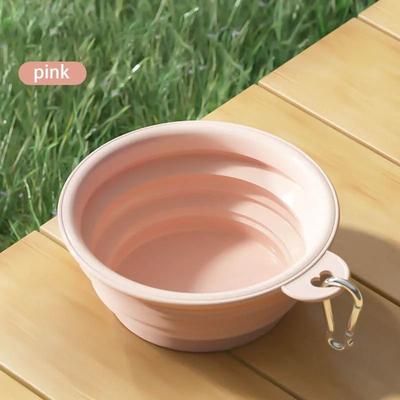 Uplift Picks Foldable Silicone Dog Bowl Large Capacity Portable Pet Travel Feeding Bowl pink 2 Pieces