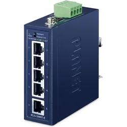 Planet Industrial 5-Port 1000T Compact Switch IGS-500T-E (5 Ports), Netzwerk Switch, Blau
