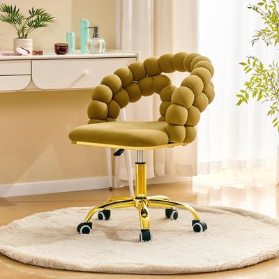 Modern Velvet Adjustable Swivel Desk Chair with Bubble Back (Set of 1)
