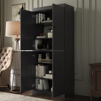 "Palace Imports Solid Wood Tall Shaker 6-Shelf Bookcase, 32"" W"
