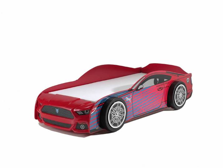 58 aufm Kessel Kinderbett Autobett Kamala 227x111x60 Kinderbett Spielbett MDF Rot (inkl. Versand, Lieferung bis Verwendungsstelle), Liegefläche 90x200, MDF rot glänzend, Lattenrost, stabile Verarbeitung
