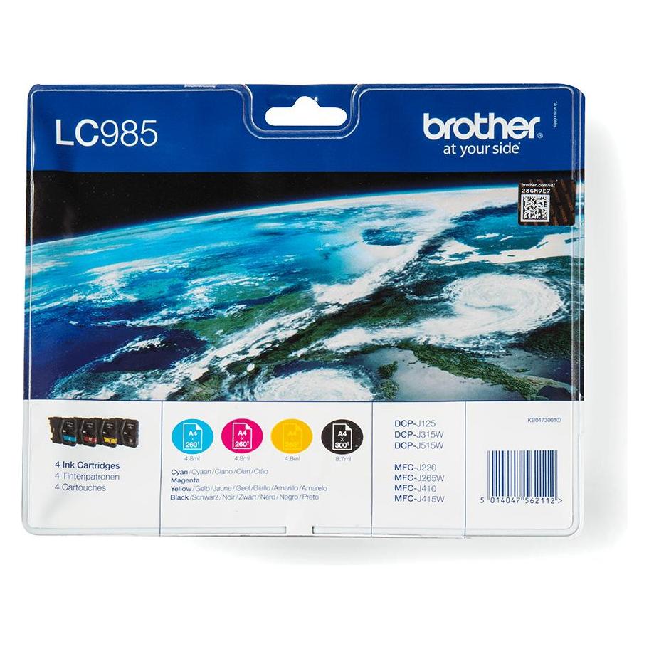 Brother LC-985VALBP Value Pack (BK, C, M, Y) (LC-985VALBP)