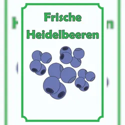 HB-Druck Frische Heidelbeeren Schild Hochkant A5 (148x210mm)