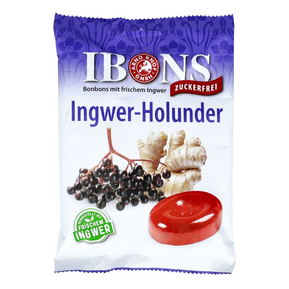 Arno Knof GmbH Ibons Ingwer Holunder O.zucker Tüte Lutschbonbons 17204617