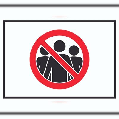 HB-Druck Menschenansammlung vermeiden Symbol Schild A6 (105x148mm)