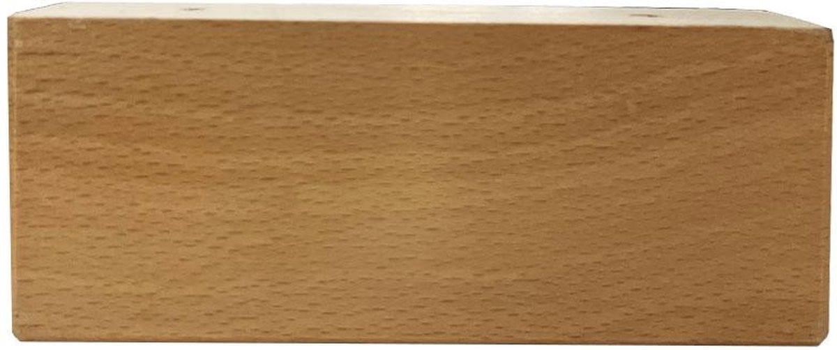 FLE Meubelpoot rechthoek van massief hout, 15 x 5 x 6 cm