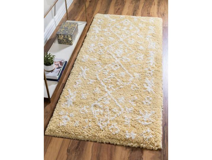 Hochflor-Teppich Temara Shag, LAGERRÄUMUNG , gelb (gelb, elfenbeinfarben), B:79cm H:51mm L:305cm, Polypropylen (PP), MYFLAIR MÖBEL & ACCESSOIRES, Teppiche, Hochflor-Teppich, gewebt, Scandi Design, ideal im Wohnzimmer & Schlafzimmer