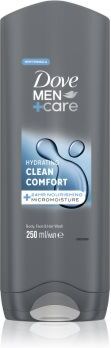 Dove Men+Care Clean Comfort gel de duche para rosto, corpo e cabelo 250 ml. Men+Care Clean Comfort