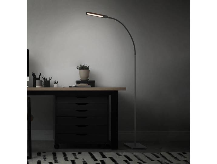 Briloner LED Stehlampe Servo, dimmbar, schwarz, für Arbeitszimmer / Büro, Metall, Modern, LED Stehlampe