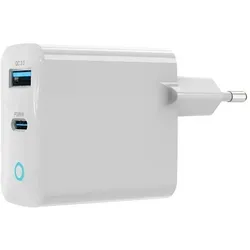 Devia Wandladegerät Extreme PD 65W 1x USB-C 1x USB weiss (65 W), USB Ladegerät, Weiss