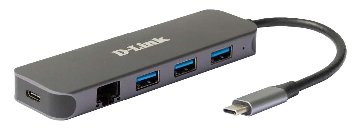D-Link DUB-2334 5-In-1 USB-C Hub mit Gigabit-Ethernet/Stromversorgung