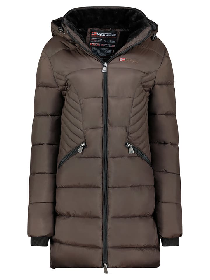 Geographical Norway Wintermantel "Bee" in Dunkelbraun - XXL