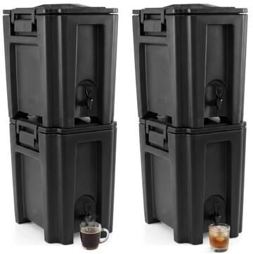 Costway 13.2 Gal Insulated Beverage Dispenser Commercial with Two-Stage Faucet-4 pieces
