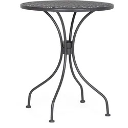 Gartentisch Lizette aus Metall, klassisch rund, anthrazit, für 2–3 Personen, pflegeleicht