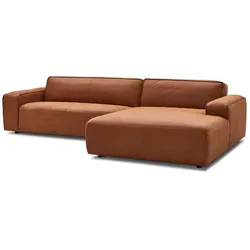 MAISON Ecksofa Houston Stoff Braun Camel