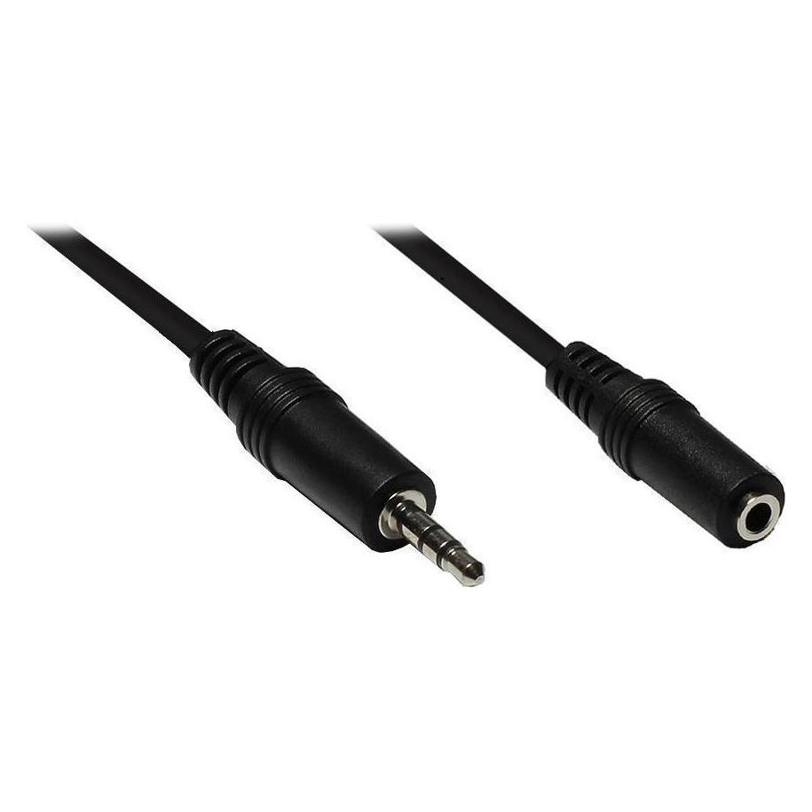 Good Connections Klinke Kabel 2m Stecker - Buchse Stereo schwarz (2 m) (AS-35V2)