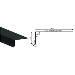 Randprofil für Flachdach-Gartenhäuser anthrazit (1 Stück)