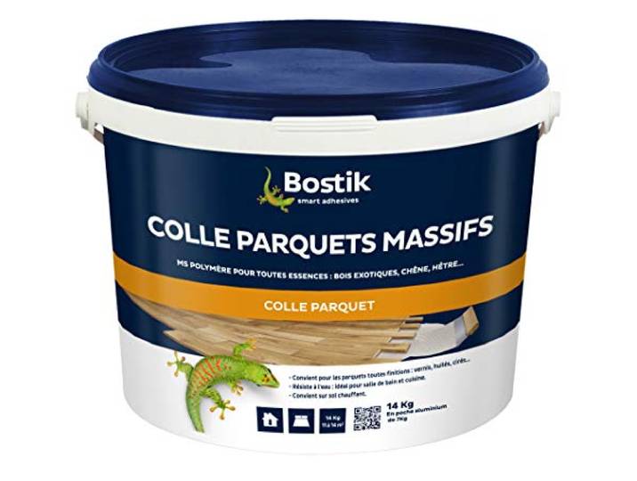Bostik Kleber für Massivparkett – 1 Topf mit 14 kg MS Polymer – Innen – alle Holzarten – alle Oberflächen – wasserfest – ohne Lösungsmittel – Farbe: weiß