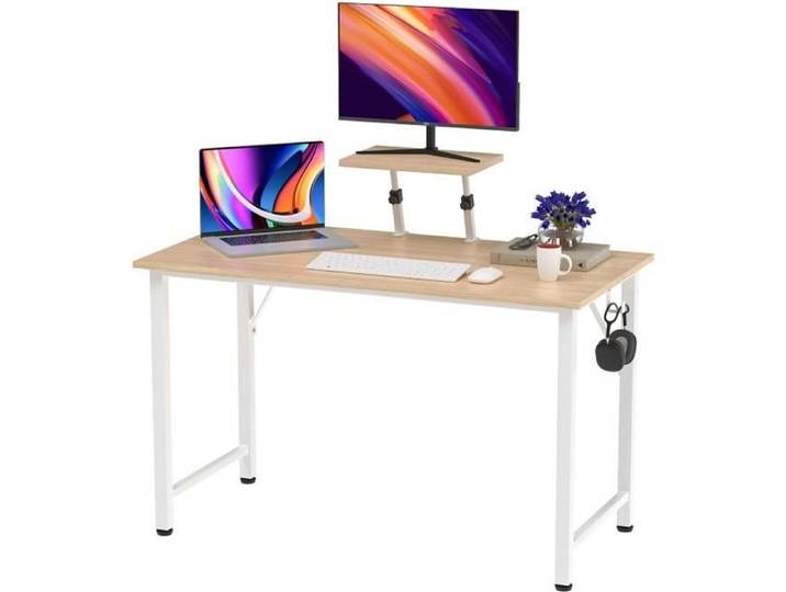 Bureau informatique VIVOLILV - Simple et pratique - avec support amovible de surélévation - 100x50x75cm
