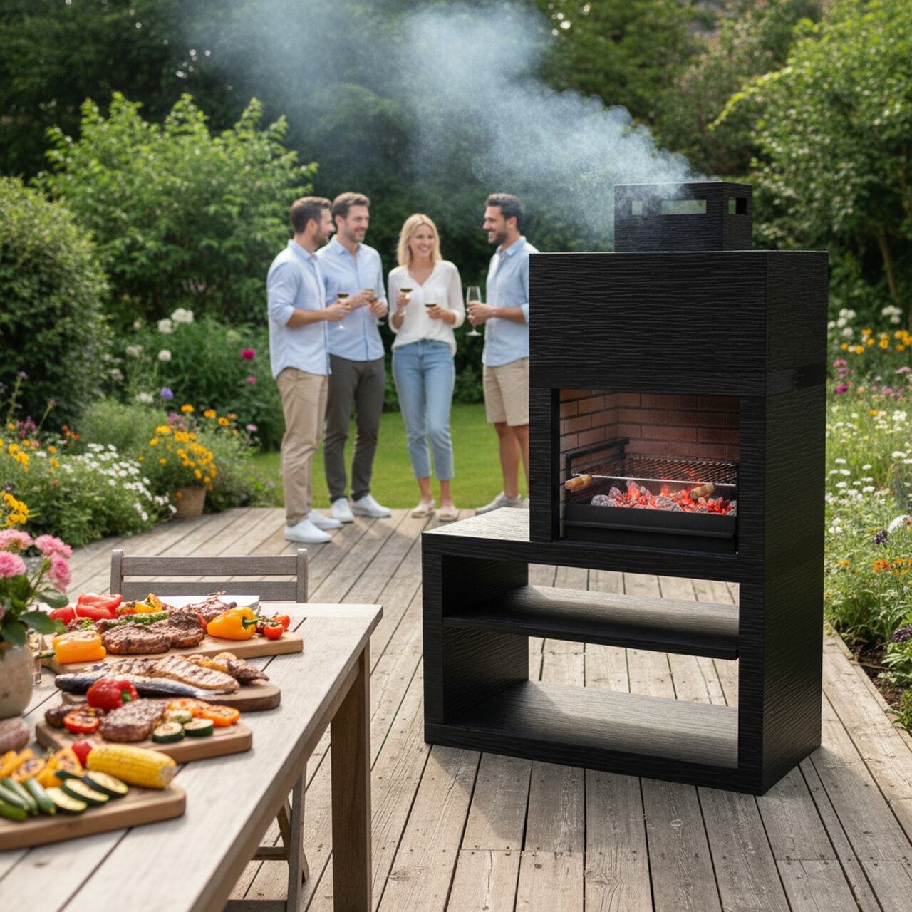 My-Barbecue Barbacoa moderna para exterior AV12M - Negro