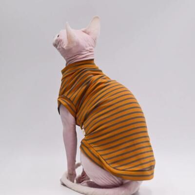 Inspire Select DUOMASUMI Cooling Cotton Cat Vest For Hairless Cats Ultra Soft Stretch Summer Shirt For Sphynx, Devon Rex & Abyssinian brown s