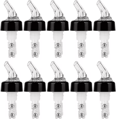 Inspire Curations 6 10 Piece Automatic Measured Bottle Pourer Set Quick Measure Liquor & Wine Dispenser Spouts 10pcs