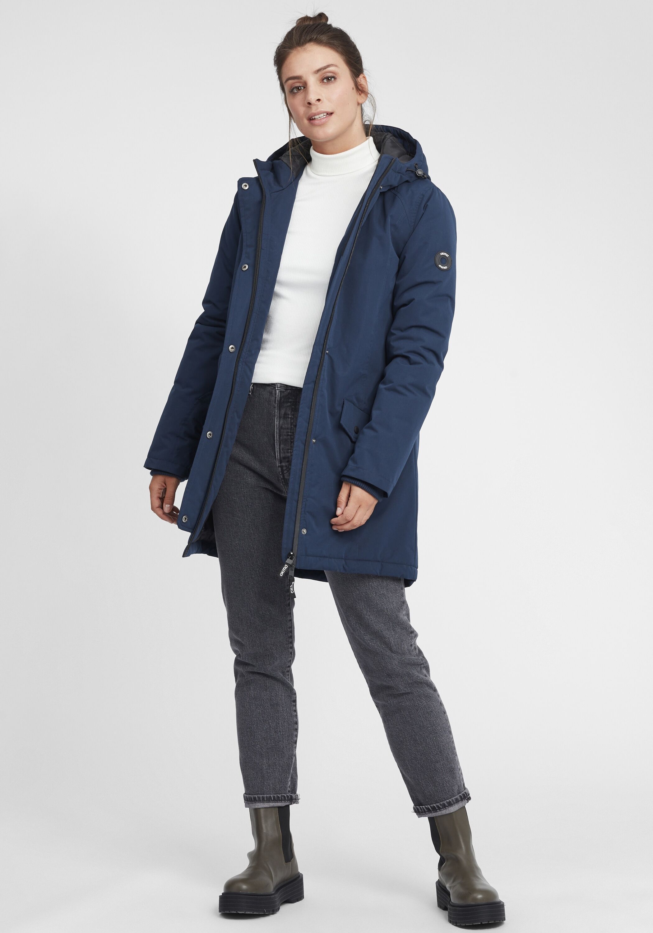 Parka OXMO "Parka OXTamila", Damen, Gr. L, blau (marineblaus), Obermaterial: 100% Polyester PES., Mäntel Parka