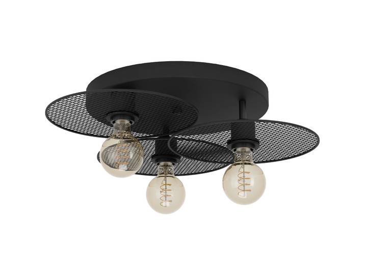 Eglo Deckenlampe Ikeston Schwarz Stahl B 53 cm - Deckenlampe