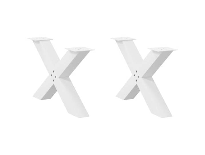HGDFWRQW Couchtischbeine X-Form 2er Set Tischkufen Weiß 70x43 cm Stahl Stabile Untergestelle für individuelle Wohnzimmertische mit integriertem Bodenausgleich und robuster Pulverbeschichtung.