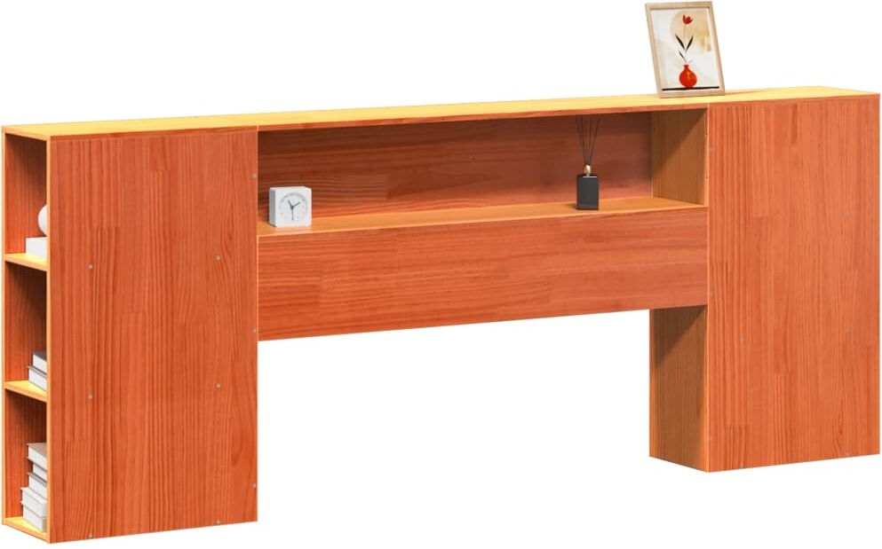 vidaXL Tête de lit avec rangement cire marron 200cm bois massif de pin