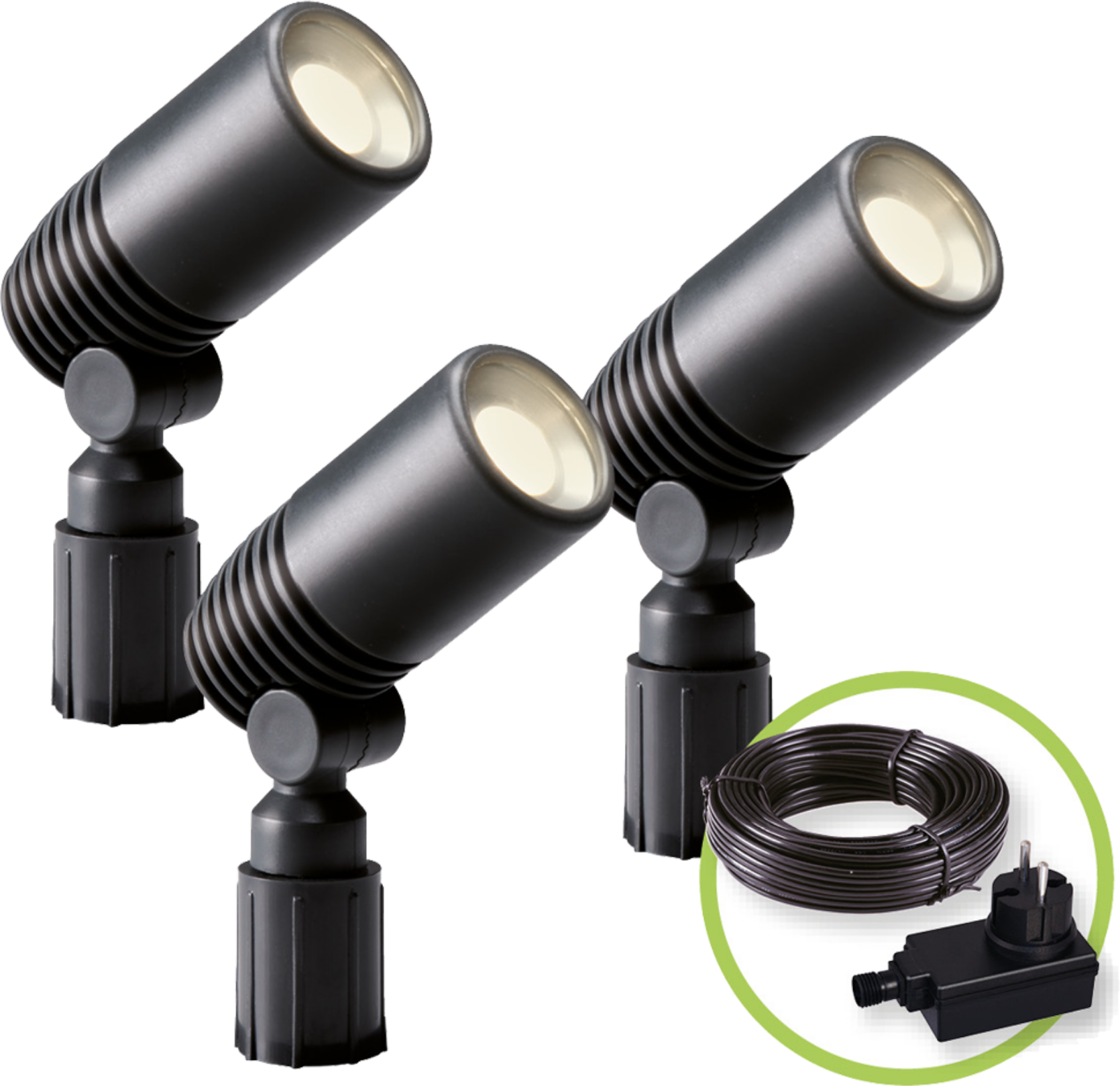 Gardenlights Set van 3 Alder Schijnspots 12 Volt