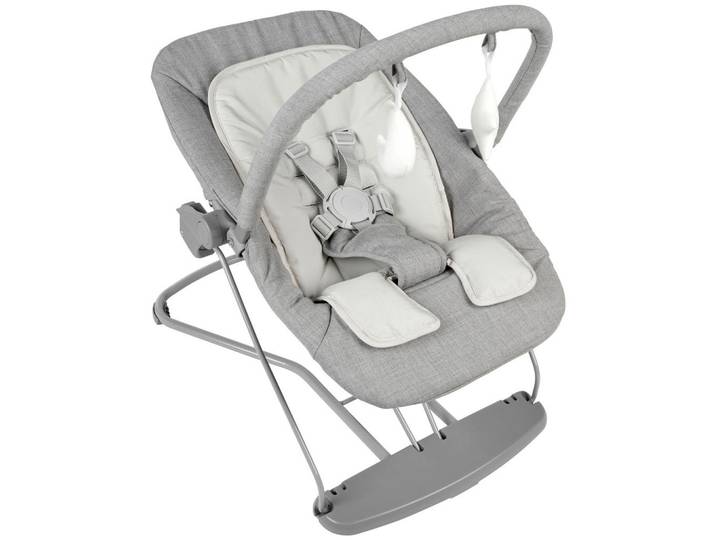 My Baby Lou Schaukelwippe, Grau, 45x48-58x66 cm, SGS-geprüft, EN 71, Bezug abnehmbar, Sicherheitsgurt, zusammenklappbar, Babymöbel & Kindermöbel, Babyzimmer, Babywippen & Babyschaukeln