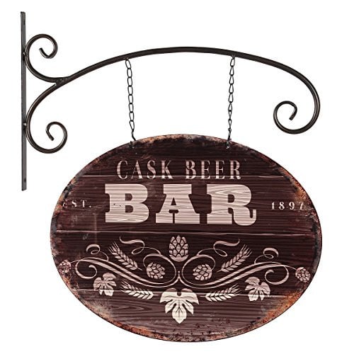 Ambiente Haus Metalen Wandbord Pub Bar Vintage Bruin Multicolour B: 48 cm, H: 44 cm