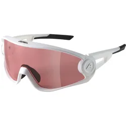 Alpina, Unisex, Sportbrille, 5W1NG QV (White Matt, Rot), Weiss