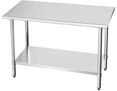 Kleensteel NSF Certified Heavy-Duty Stainless Steel Prep Table, Commercial Work Table with Adjustable Undershelf