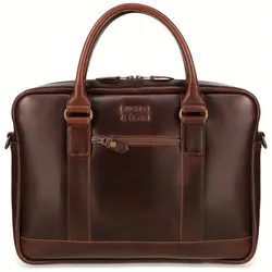 Buckle & Seam Leder Business Briefcase Everett - Braun / Dots Koffer24