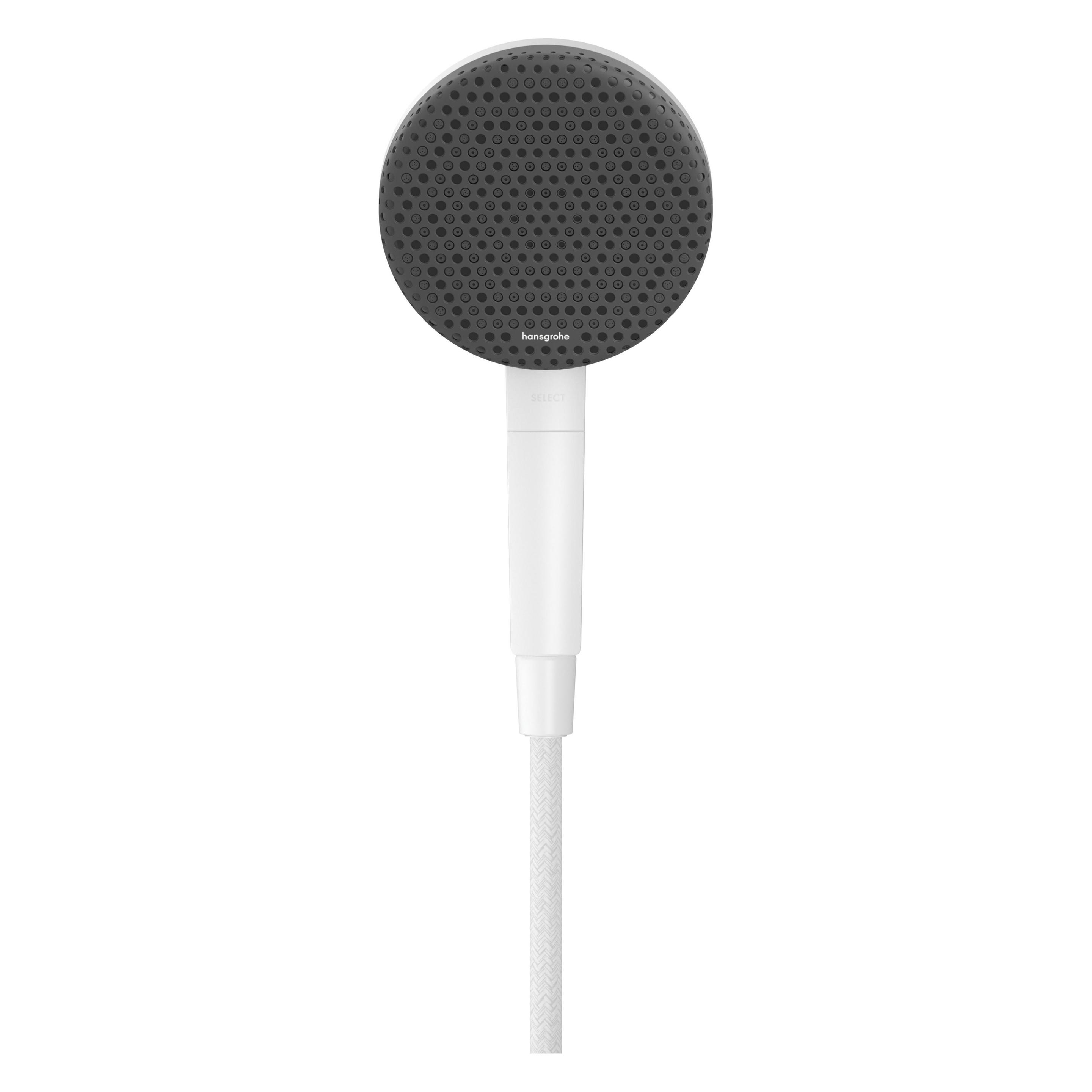 hansgrohe Runde Handbrause mit 3 Strahlarten, Anti-Kalk und extra grosser Duschfläche (3 Strahlarten, 10.30 l/min) (24500700)