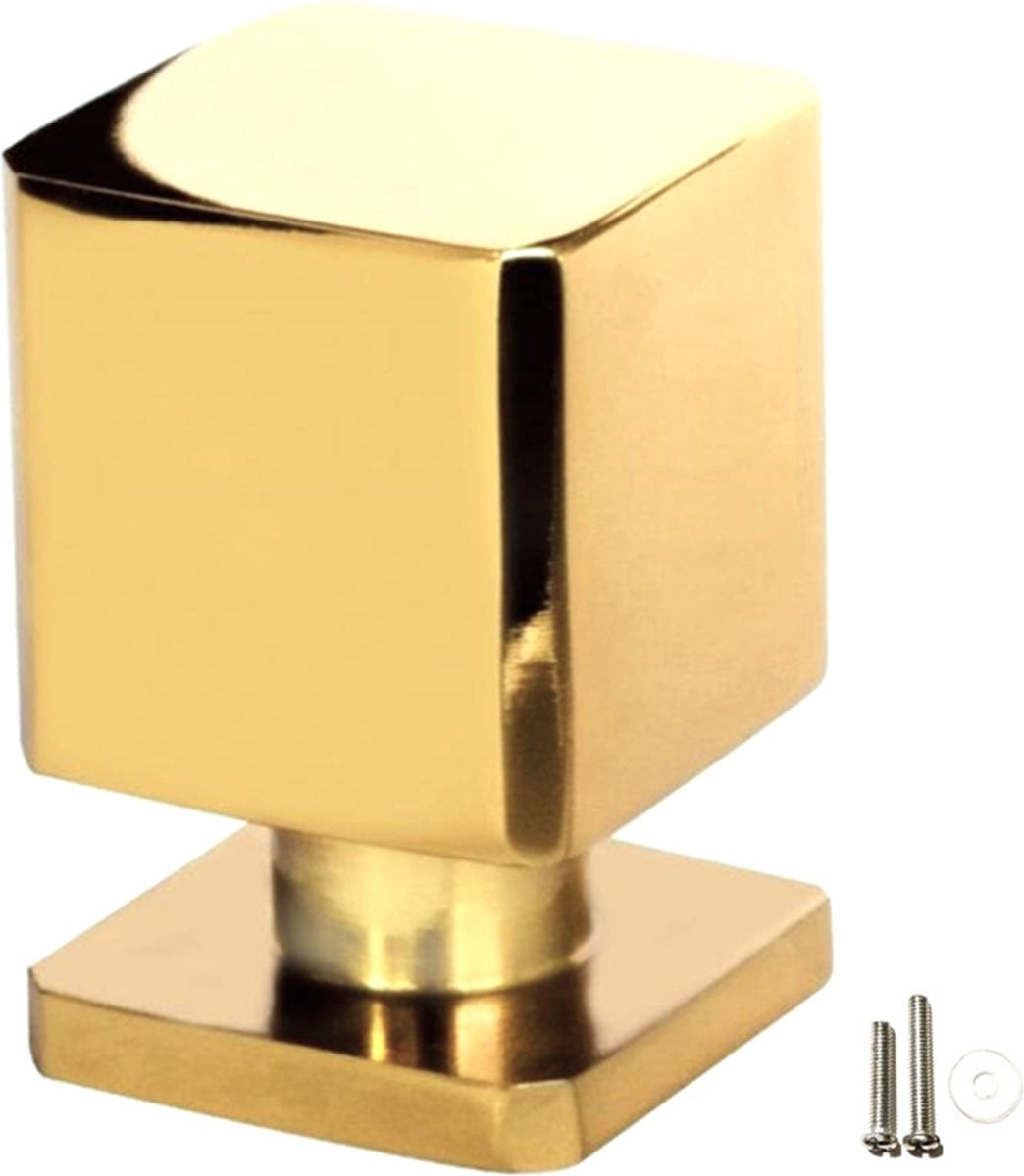 MSQDESIGN Kastknop Goud Vierkant - Metalen Meubelknop en Ladeknoppen