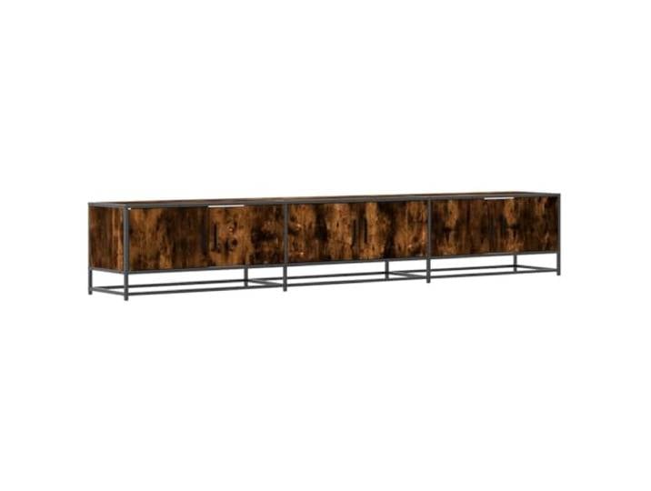 Roanoer TV-Schrank Räuchereiche 240x35x41 cm TV Board Metall Großzügiges TV-Lowboard in Räuchereiche-Optik mit Metallgestell für Wohnzimmer und Schlafzimmer mit 3 Fächern.