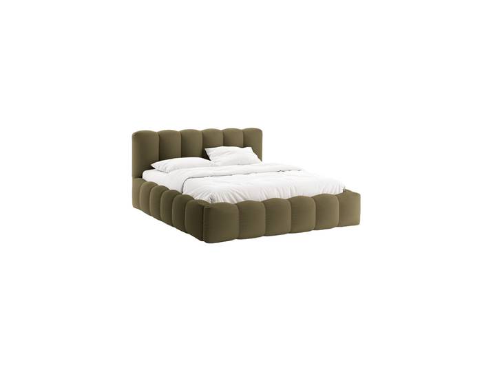 Design Polsterbett „Cameron“ mit Ablagefach, Strukturstoff Grün CXL by Christian Lacroix