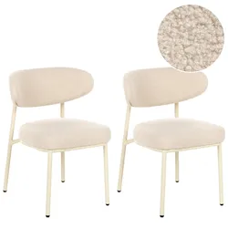 ESSZIMMERSTUHL 2er-Set Bouclé Hellbeige Unity