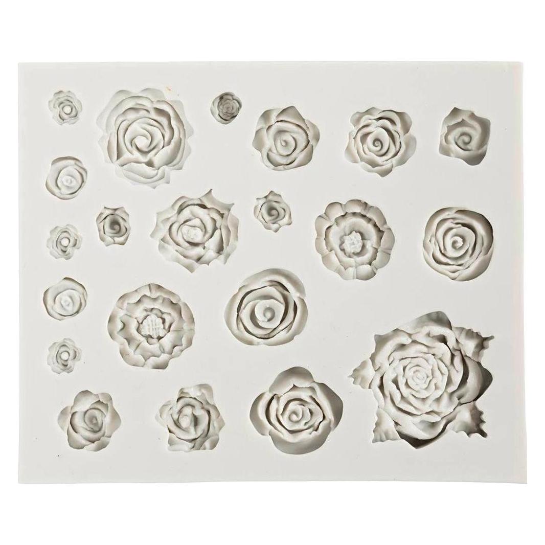 Creativ Company Versiegelung Giessformen Silikon Rosen Motiv (15 x 12 x 1 cm) (371240)